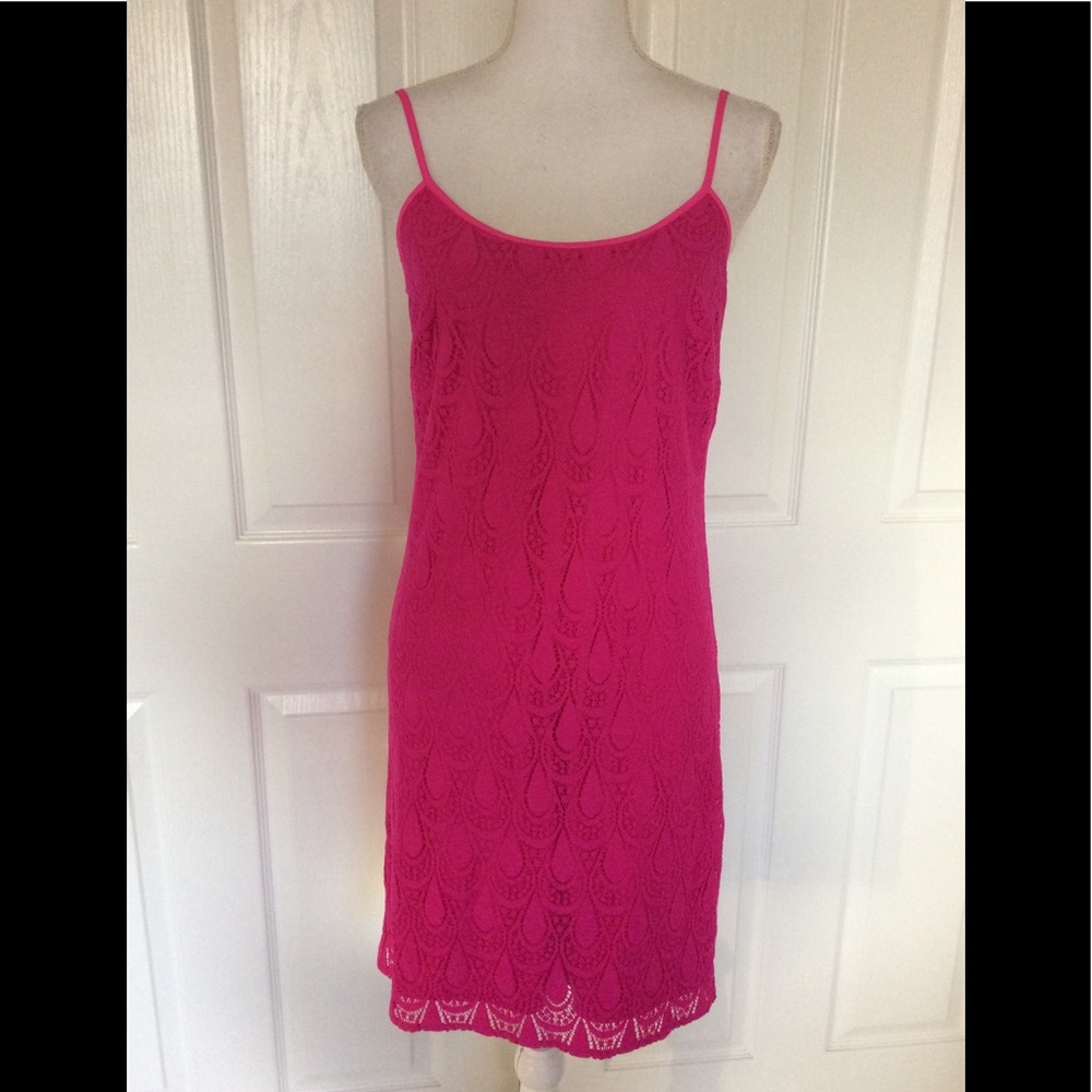 Lilly Pulitzer adjustable strap lace dress pink M